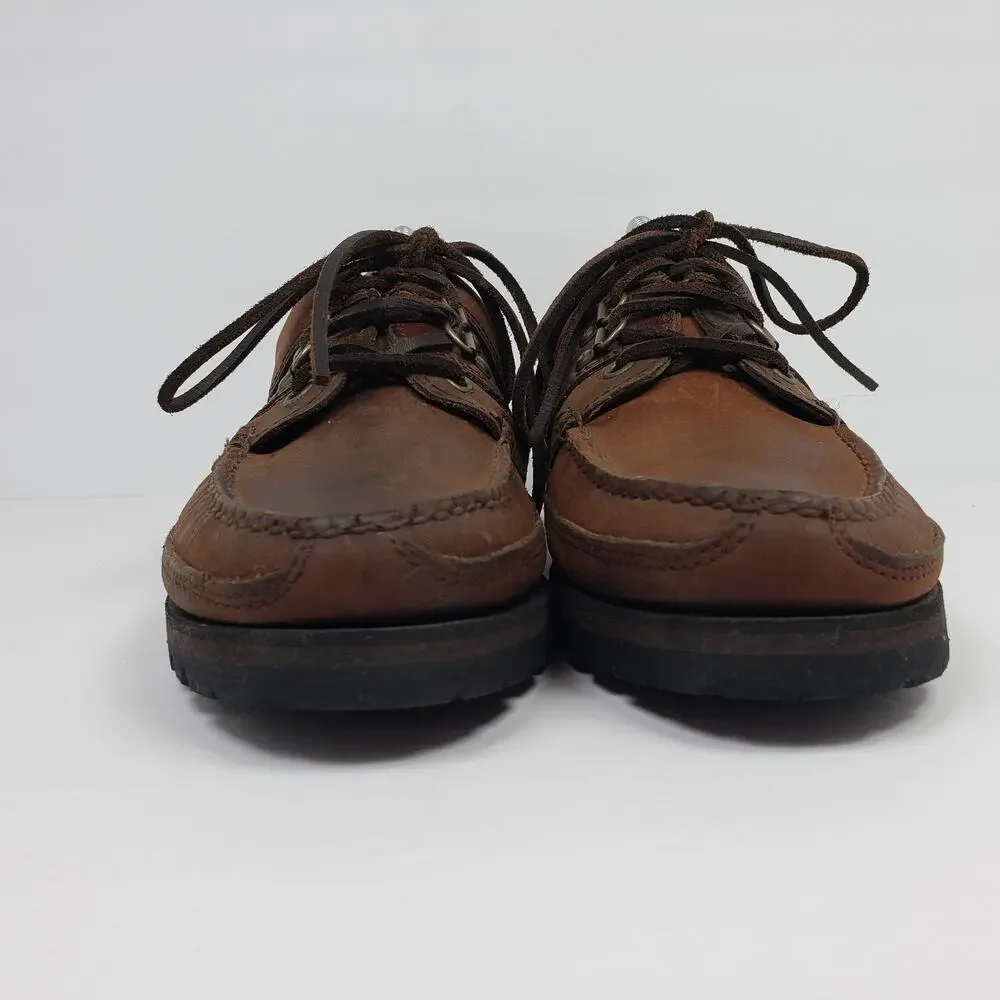 RJ Colt Schooner Mens Size 10.5 Brown Leather Lace Up Oxford Boat Shoes